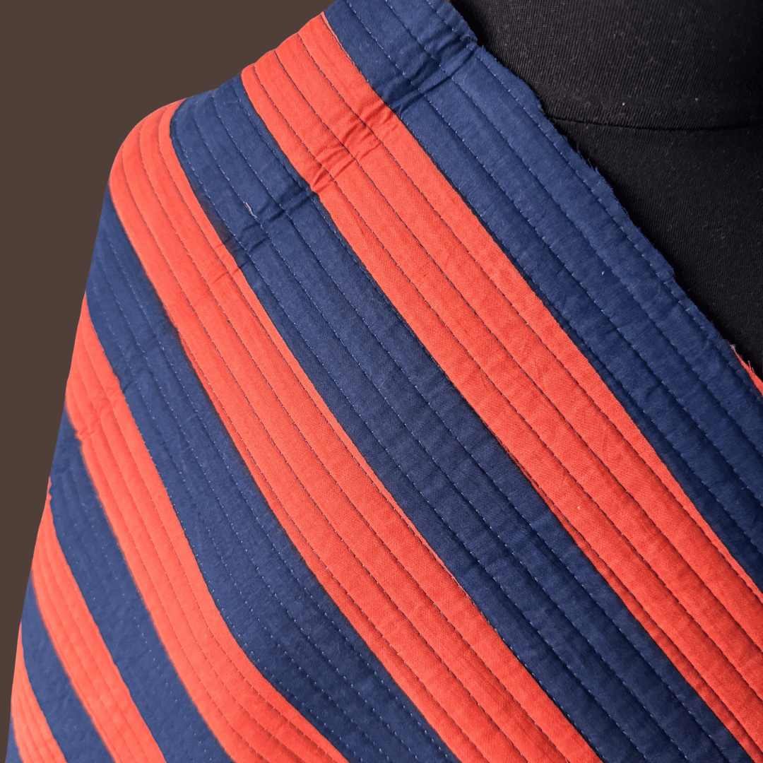 Warm Winter in Navy Stripe - Sold in pre-cuts*