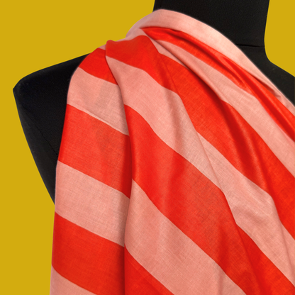 Wide Stripe in Mauve Circus - Screen Print Cotton
