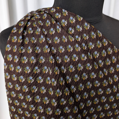 Moody Bouquets on Espresso Brown Cotton Lawn