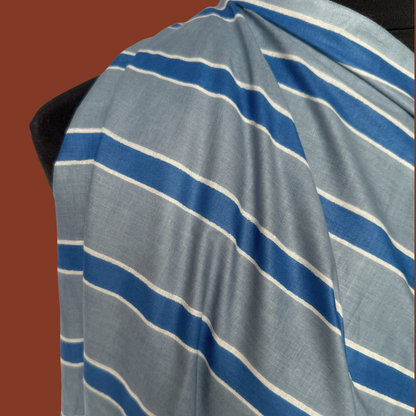 Sapphire Stripe - Screen Print Cotton