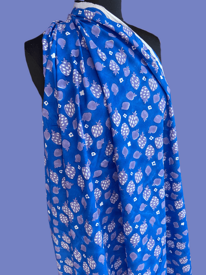 "Juicy" in Cobalt - Exclusive Block Print on Organic Cotton