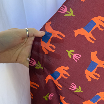 Year of the Horse in Brick by En Marte - Organic Cotton