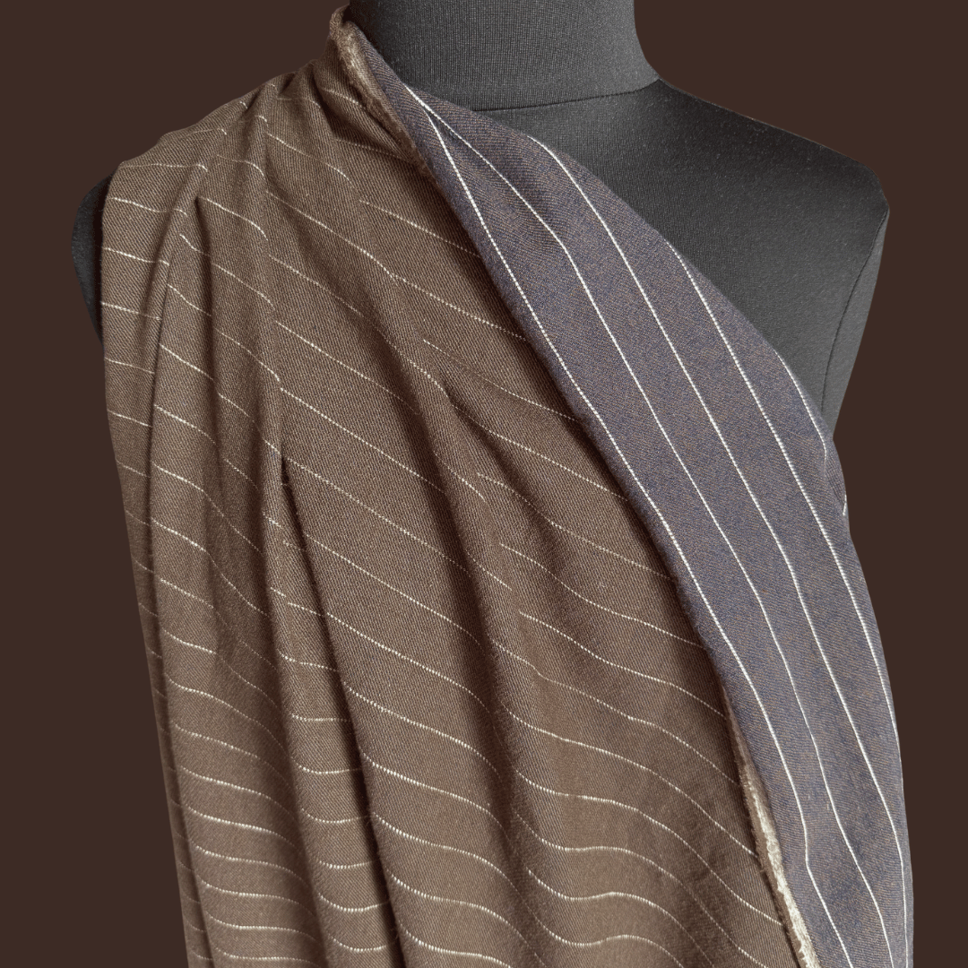 Coffeehouse Linen Cotton Twill - Coffee Stripe