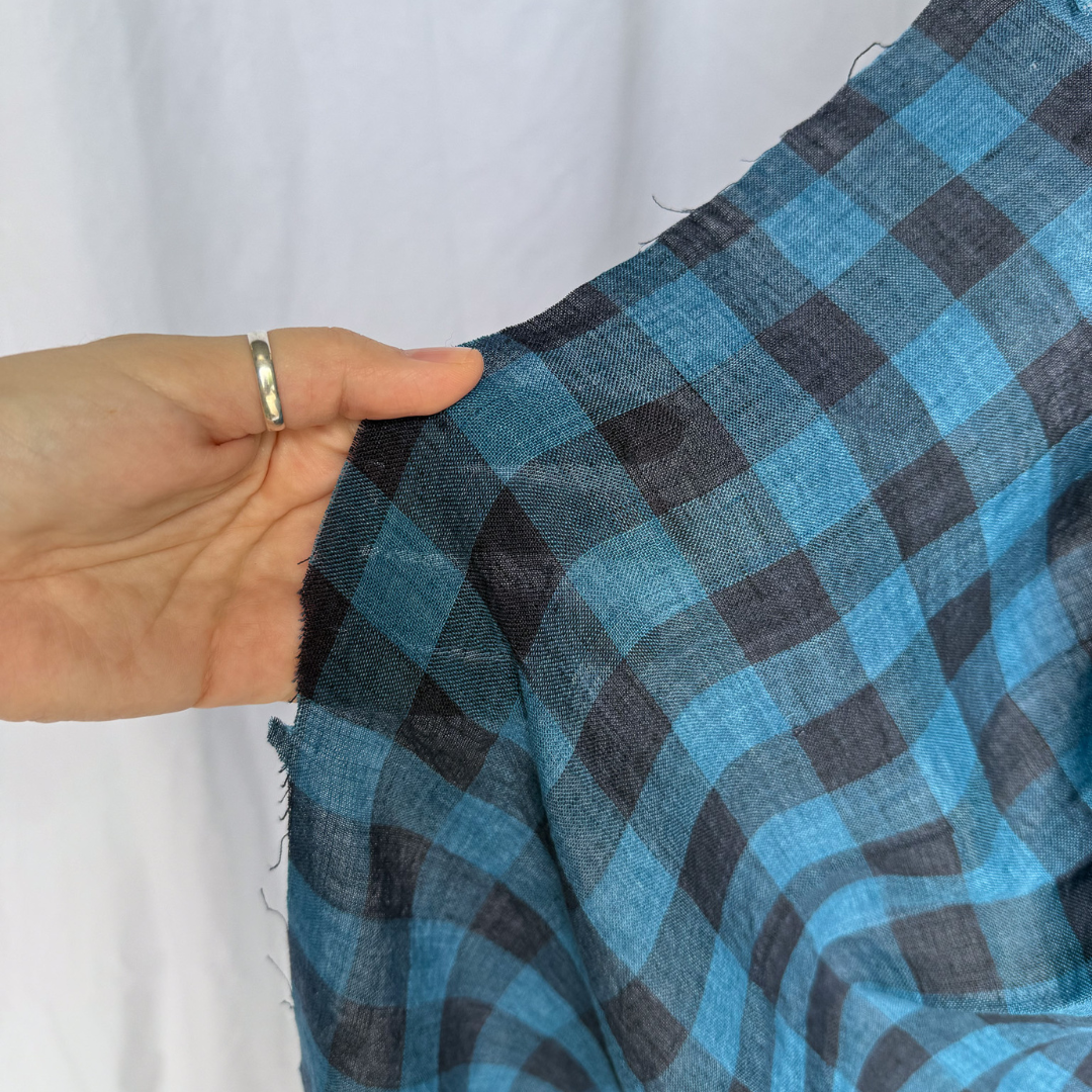 Luminous Linen - Gingham - Twilight Blue
