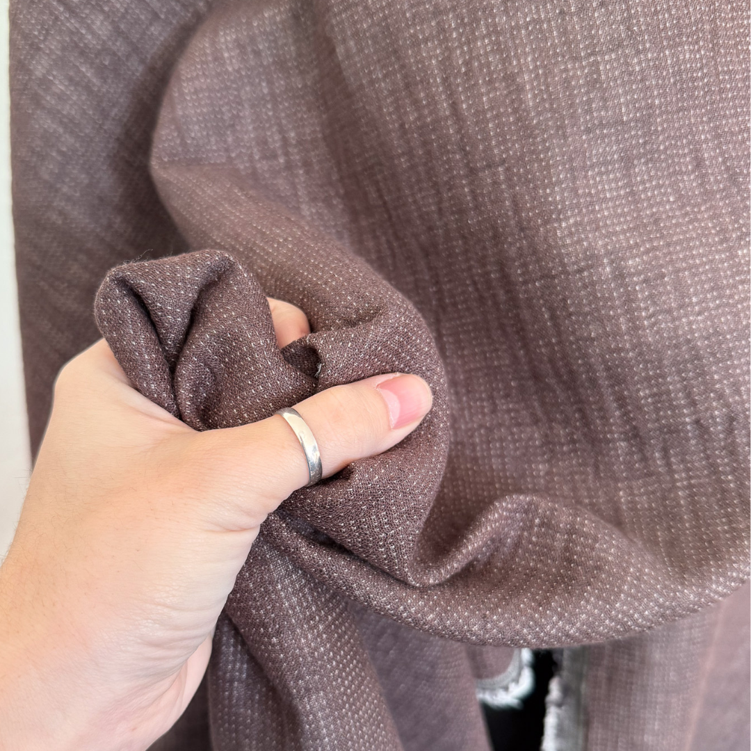 Sashiko-Textured Linen–Cotton Double Gauze