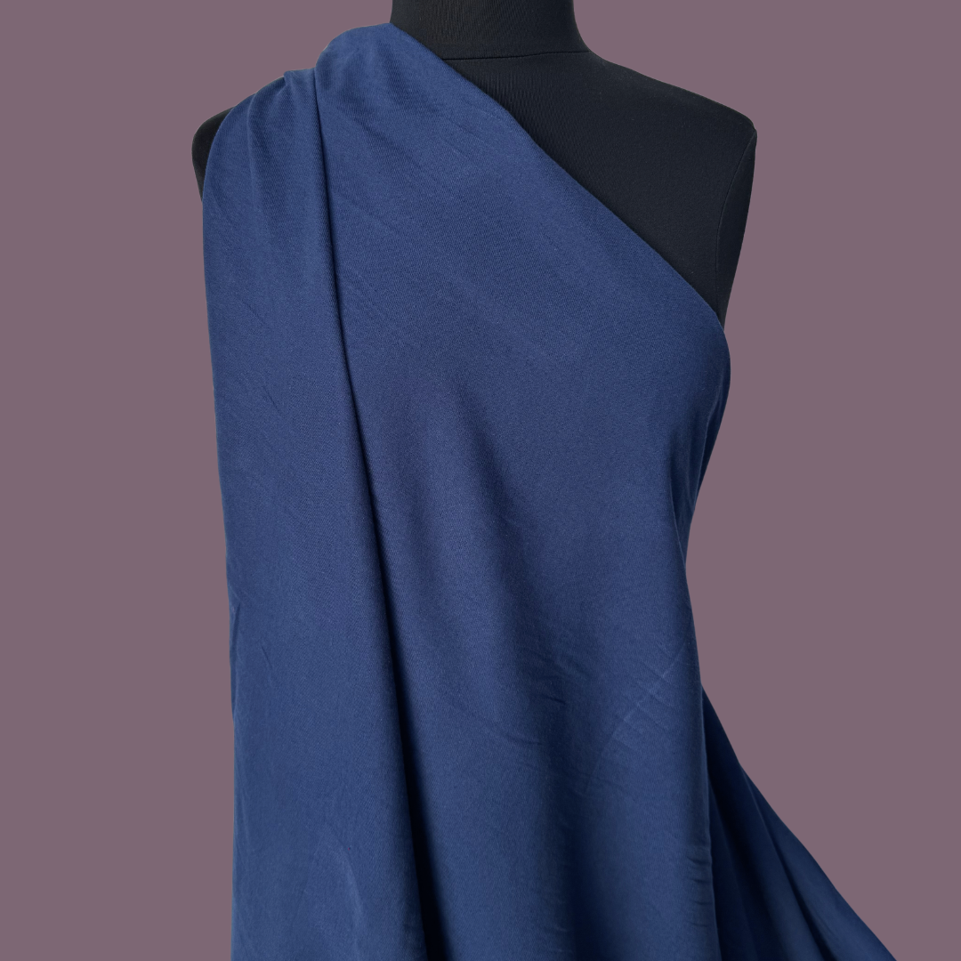 Midweight Linen Cotton Twill - Soft Navy