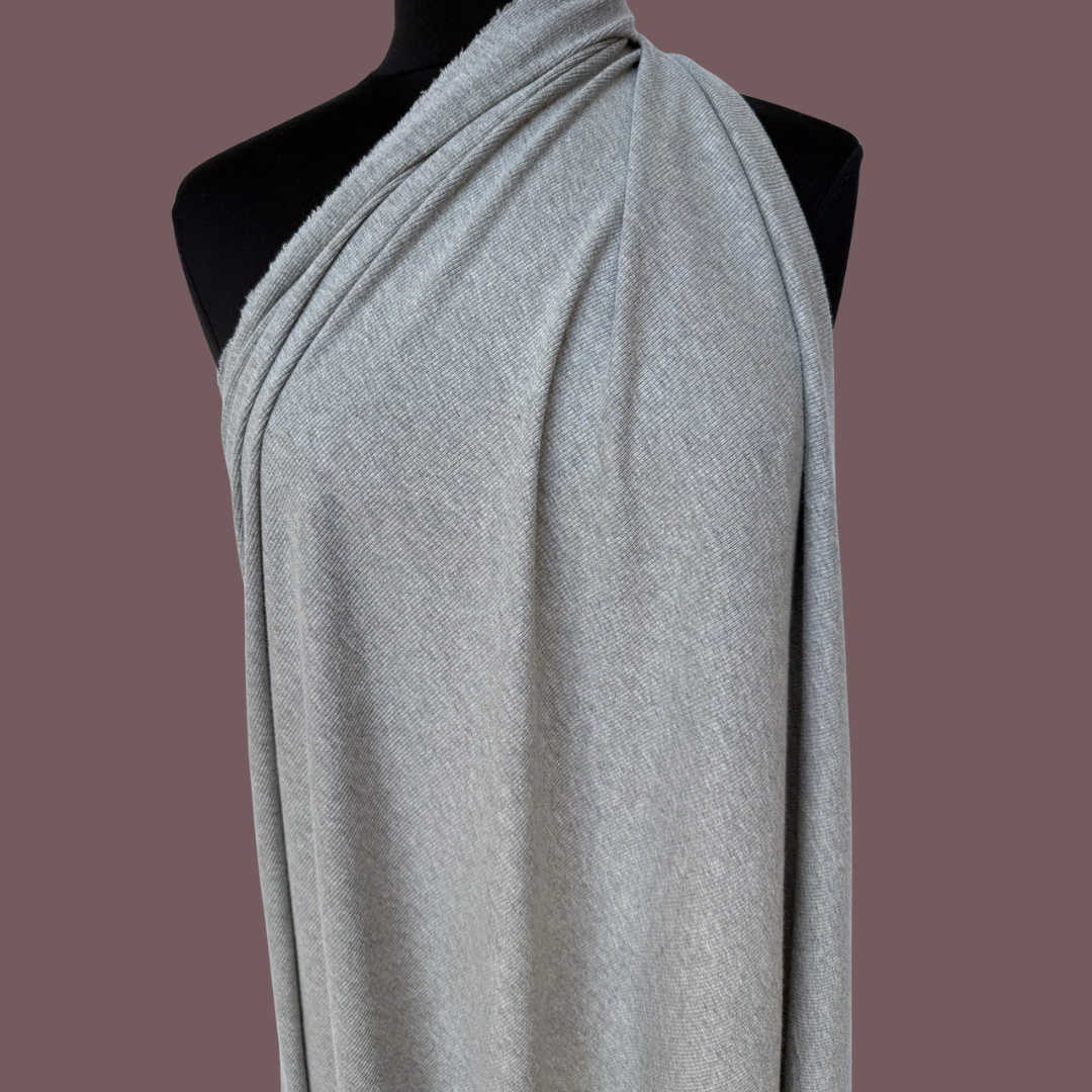 Grey Midweight Cotton Rib - Deadstock
