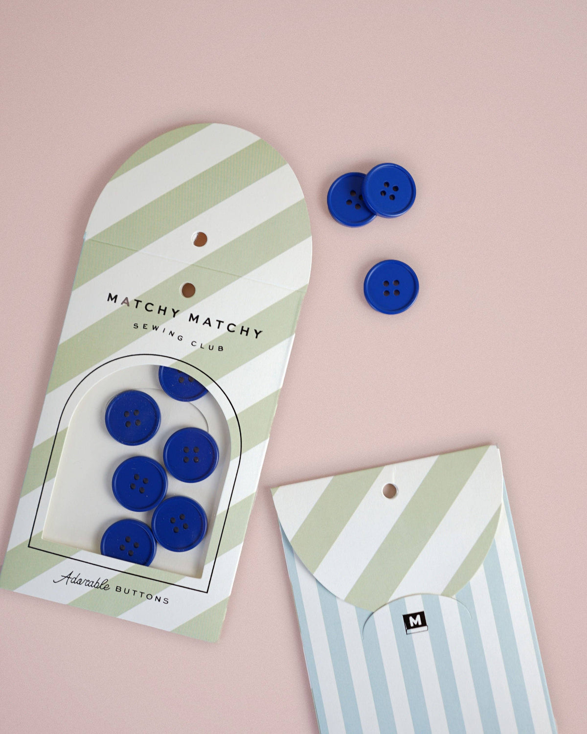 Cobalt Retro Buttons: Set of 6