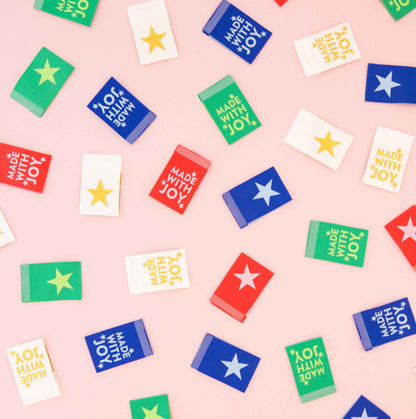 Woven Sew In Labels - Made with Joy Reversible Multipack