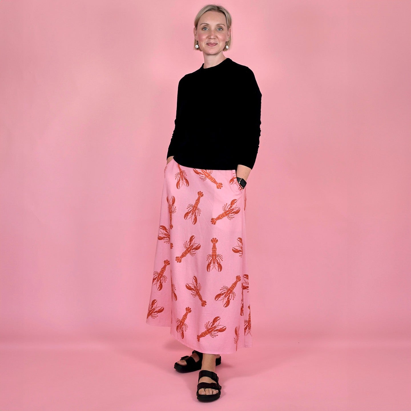 Pink Lobster - Rayon Linen