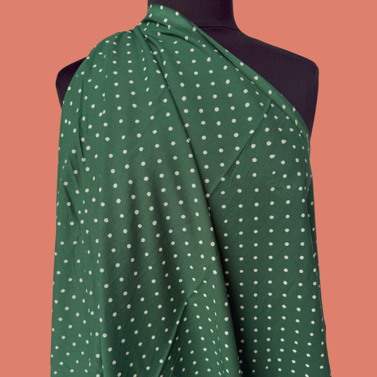 Classic Polka Dot in Emerald - Screen Print Cotton