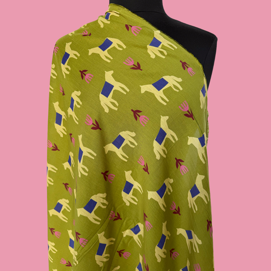Year of the Horse in Chartreuse by En Marte - Organic Cotton