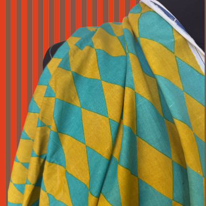 Harlequin in Pistachio Party by Kristy Kay - Linen Cotton