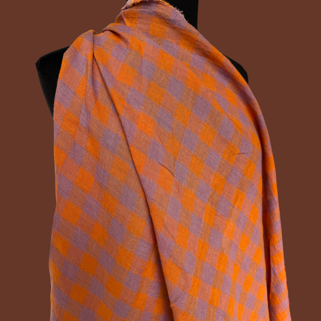 Luminous Linen - Gingham - Carrot Cake