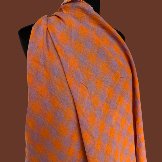 Luminous Linen - Gingham - Carrot Cake