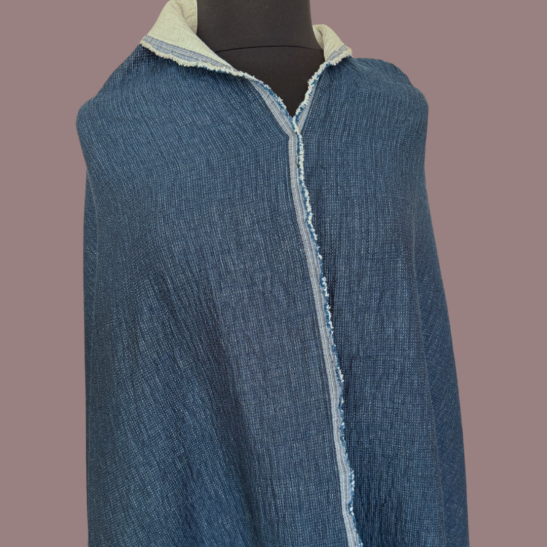 Sashiko-Textured Linen–Cotton Double Gauze