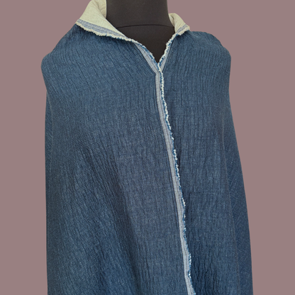 Sashiko-Textured Linen–Cotton Double Gauze