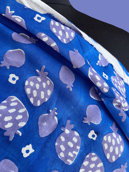 "Juicy" in Cobalt - Exclusive Block Print on Organic Cotton