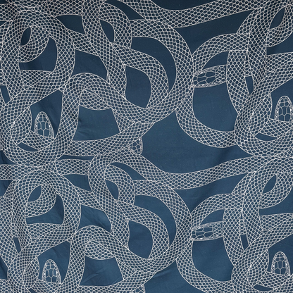Low Stock - Snake in Moody Blue - Exclusive Print - Linen Cotton Blend