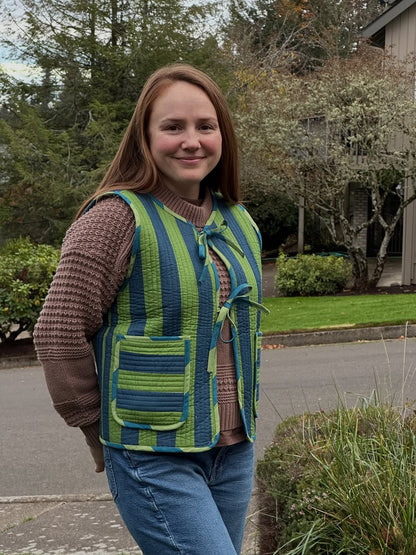 Warm Winter in Spearmint Stripe - Sold in pre-cuts*