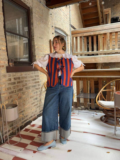 Warm Winter in Royal Blue Stripe - Sold in pre-cuts*