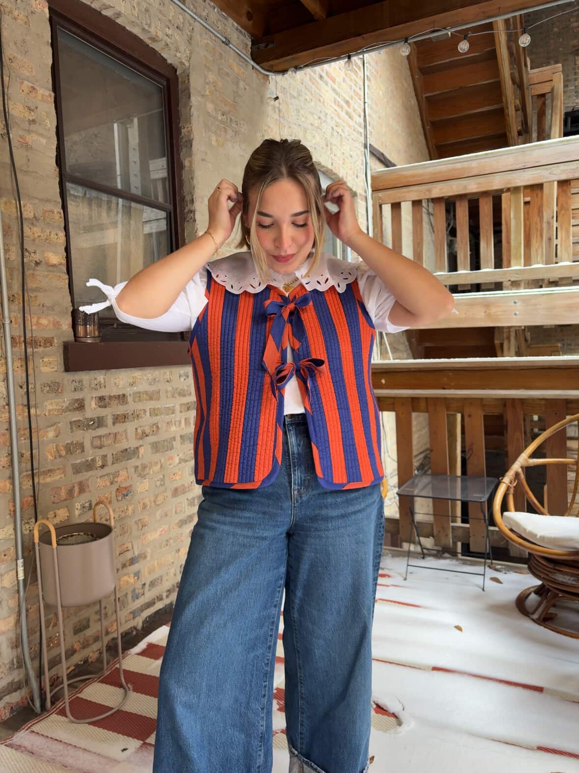 Warm Winter in Royal Blue Stripe - Sold in pre-cuts*