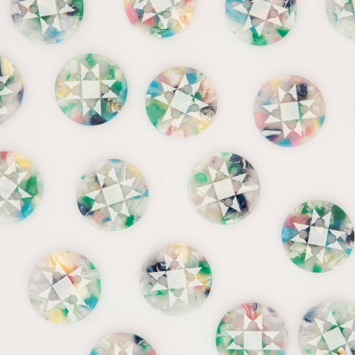 Large 1" Confetti Quilt Star Buttons