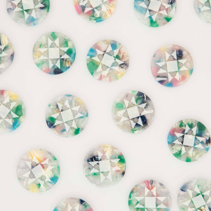 Large 1" Confetti Quilt Star Buttons