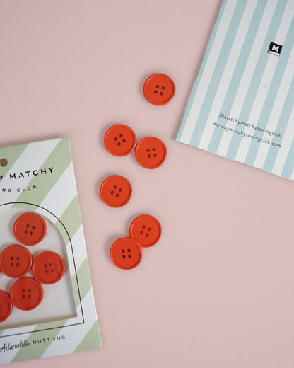 Tomato Retro Buttons: Set of 6