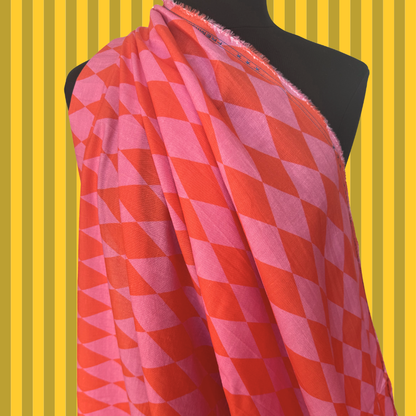 Harlequin in Pink Lemonade by Kristy Kay - Linen Cotton
