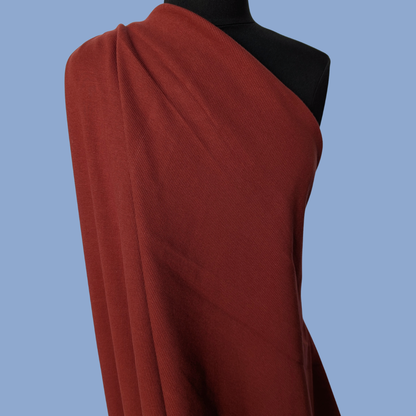 Heavy Cotton Spandex Rib Knit in Brick
