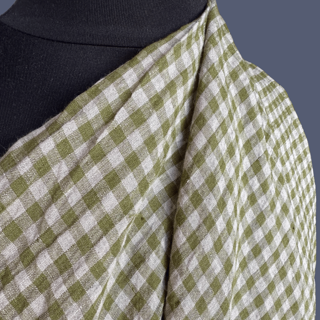 Countryside Gingham Linen - Olive Oil