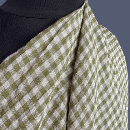 Countryside Gingham Linen - Olive Oil