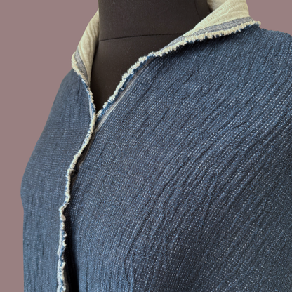 Sashiko-Textured Linen–Cotton Double Gauze