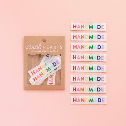 'Handmade' Woven Sewing Labels - Rainbow Colors