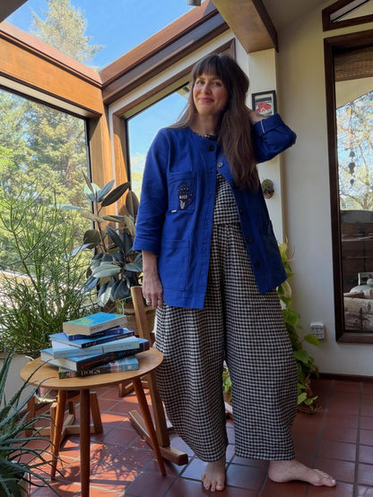 Brushed Bull Denim in Cobalt Blue