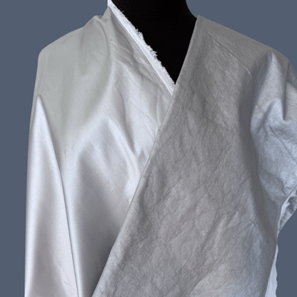 Metallic Silver Cotton Denim - Deadstock