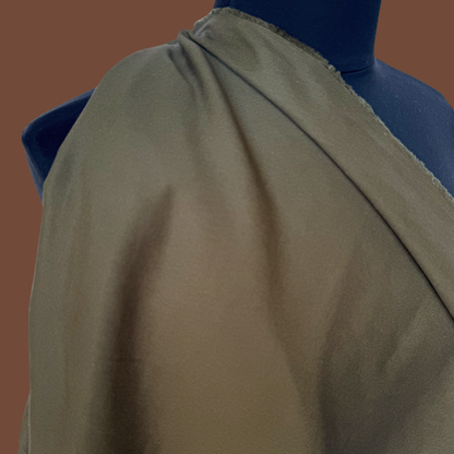 Warm Olive Cotton Twill - Deadstock