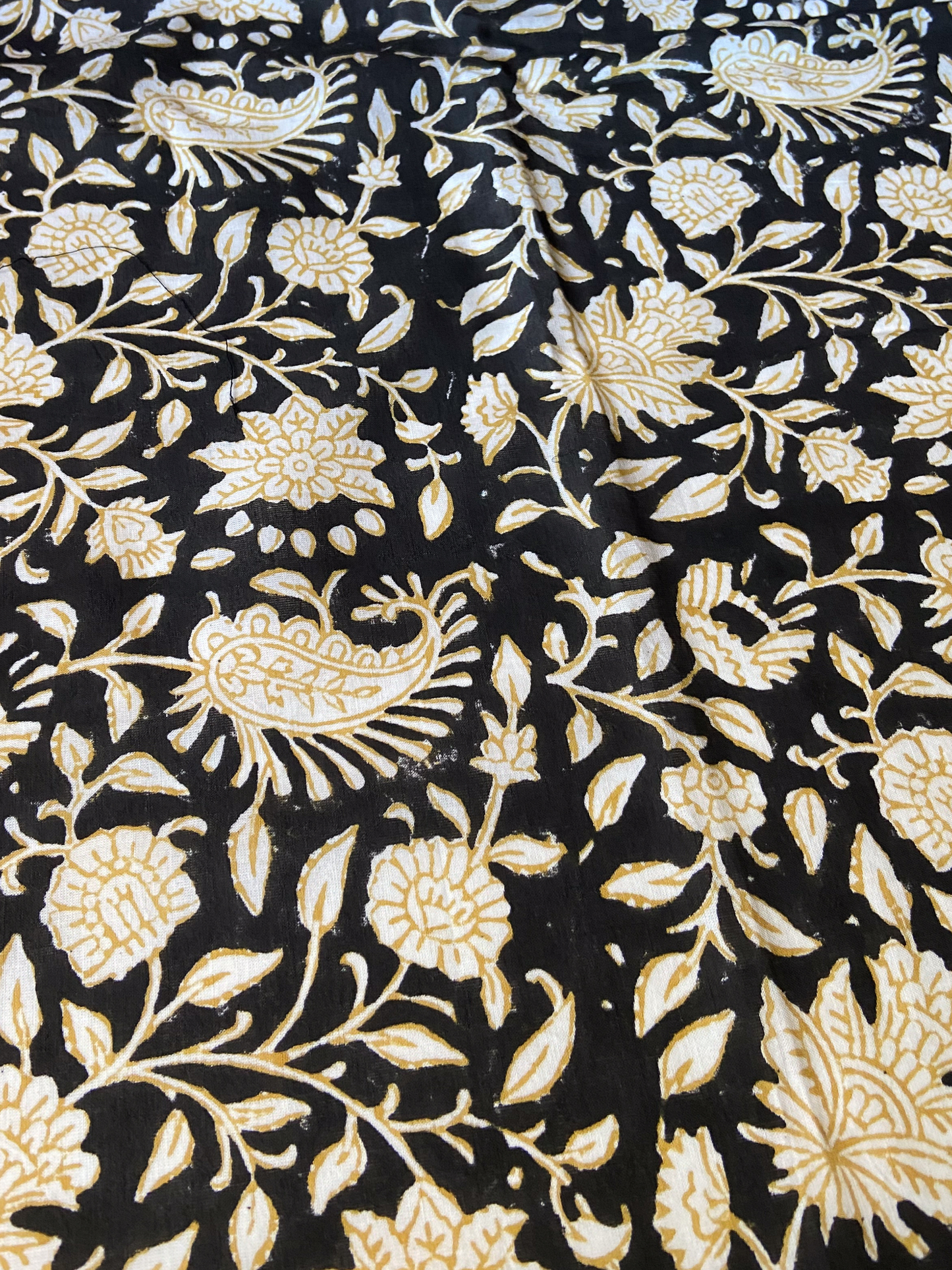 Faded Black - Indian Block Print on Organic Cotton