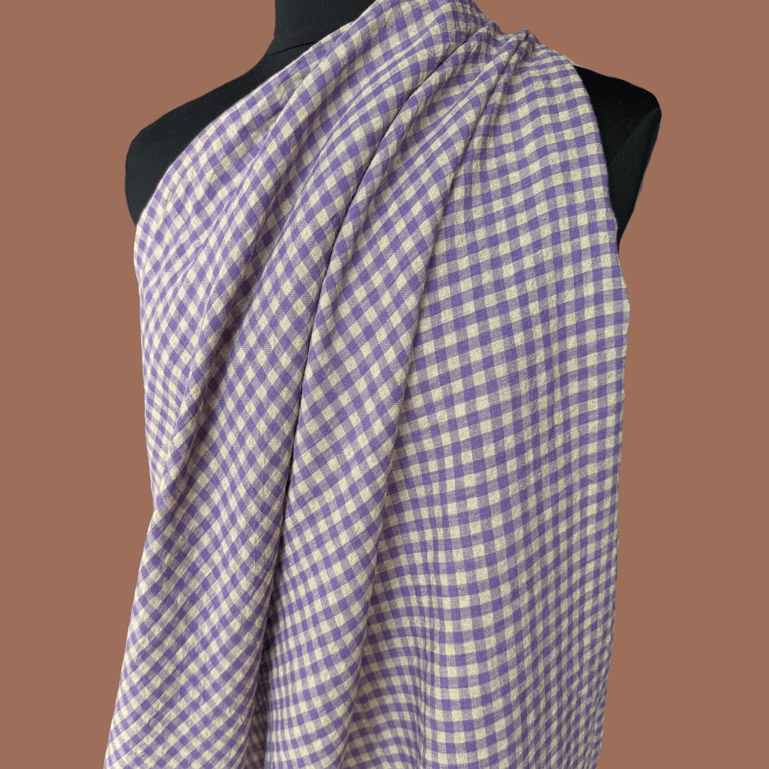 Countryside Gingham Linen - French Lavender