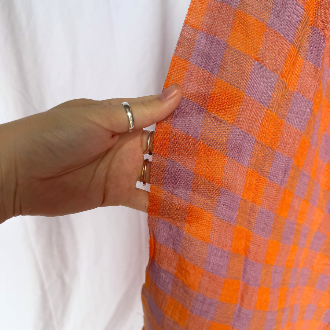 Luminous Linen - Gingham - Carrot Cake