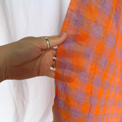 Luminous Linen - Gingham - Carrot Cake