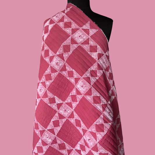 Warm Winter Collection - Quilted Block Print in Cherry Pie