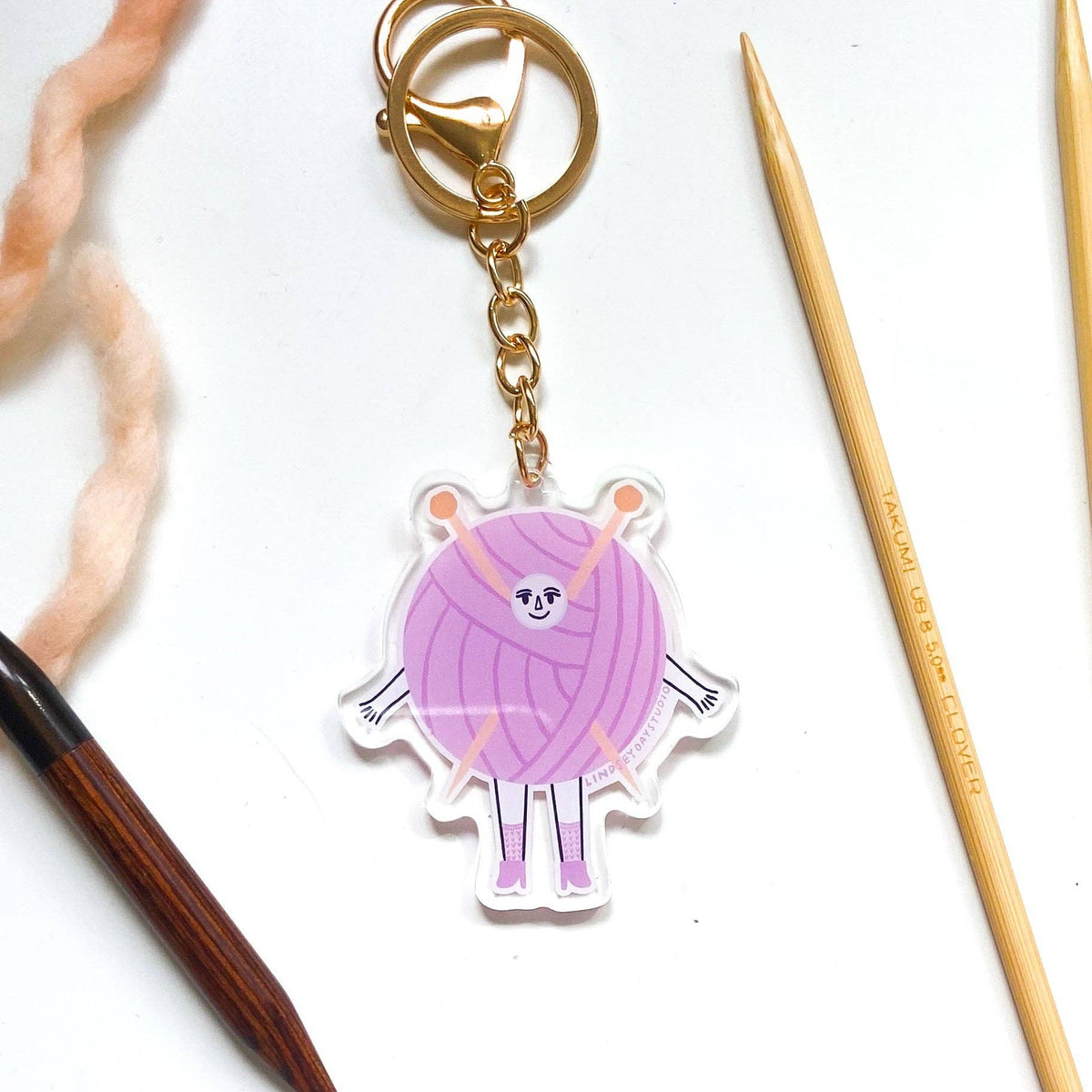 Knitting Friend Keychain Bag Charm