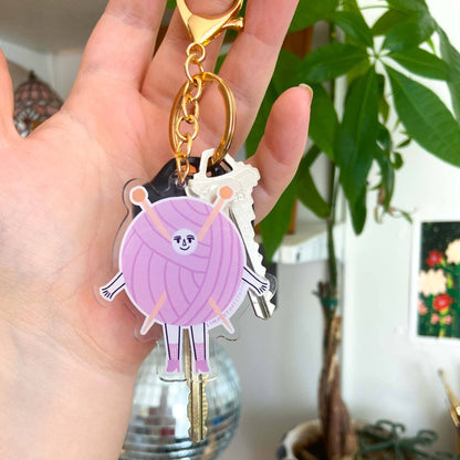 Knitting Friend Keychain Bag Charm
