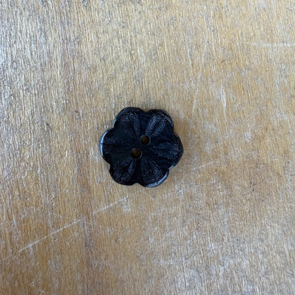 Lotus Corozo Shirting Buttons in Black - 0.6" (sold by the button)