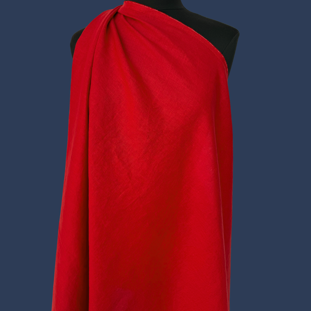 Cayenne Red Linen - Deadstock