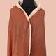 Sashiko-Textured Linen Cotton in Burnt Orange