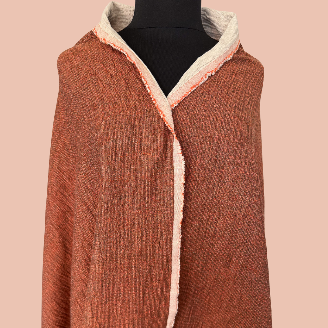 Sashiko-Textured Linen–Cotton Double Gauze