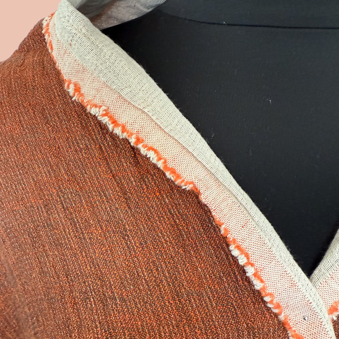 Sashiko-Textured Linen–Cotton Double Gauze